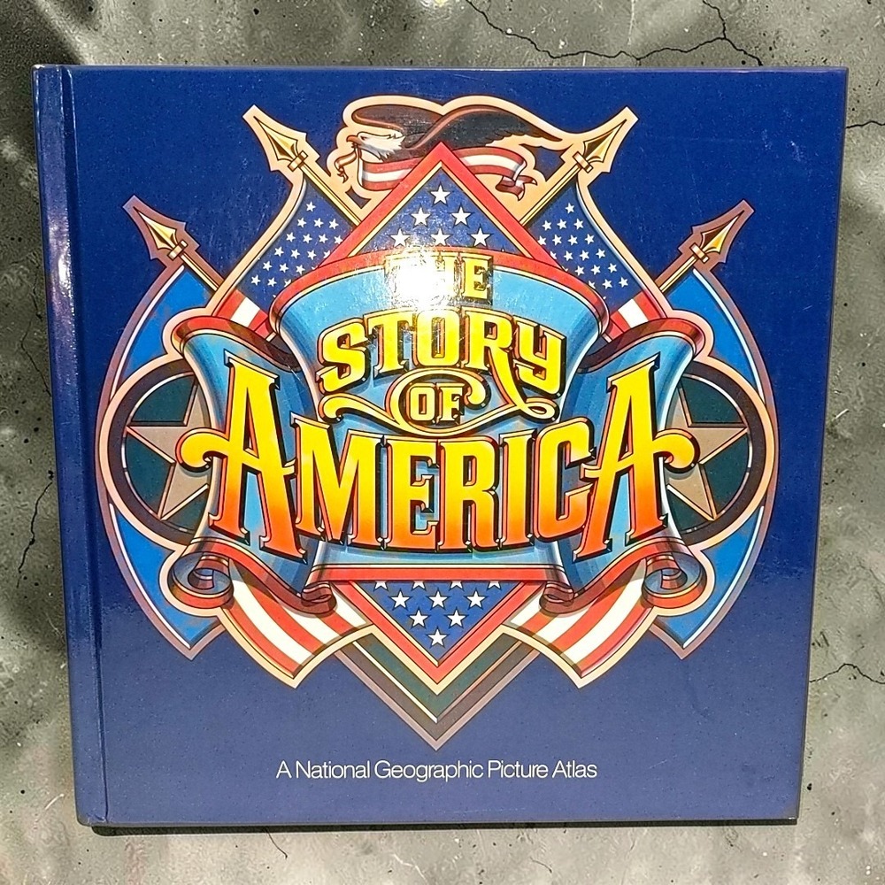 VTG 90s National Geographic The Story of America Picture Atlas History Book US
